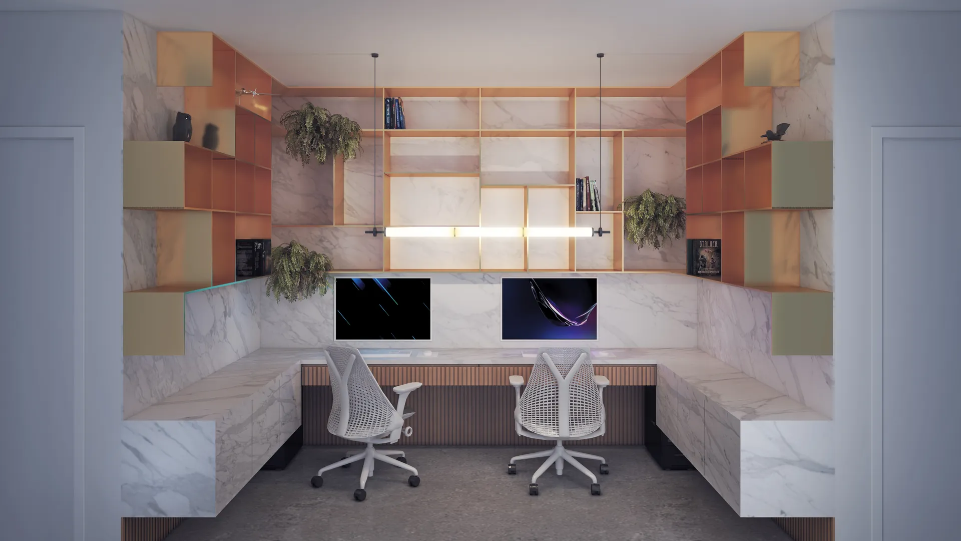 Home office integrado à planta